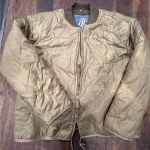 Men's Quilted Bomber Jacket in Brown